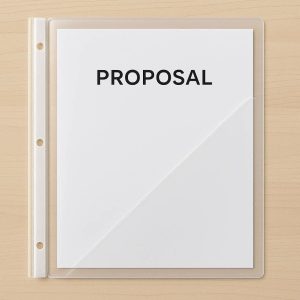 Clear View Poly Report Folder with Front Cover Slash Pocket for Proposals